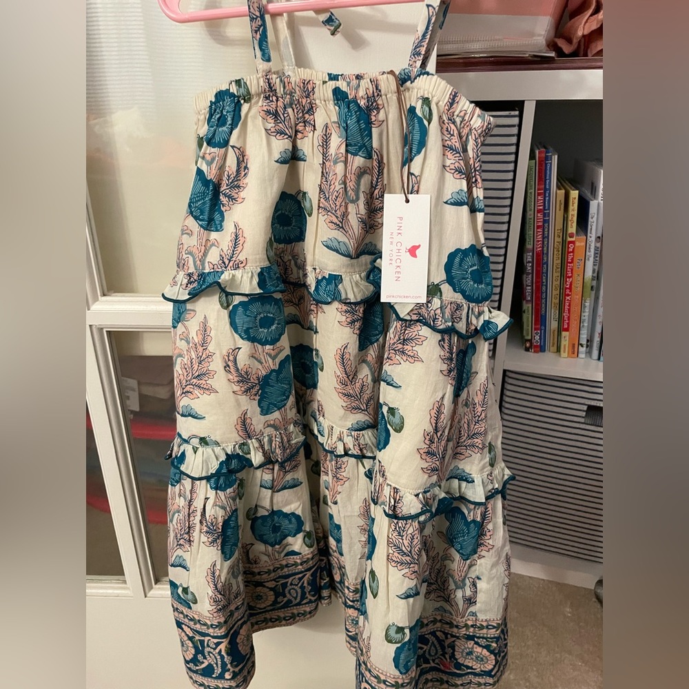 Pink Chicken NY blue floral dress